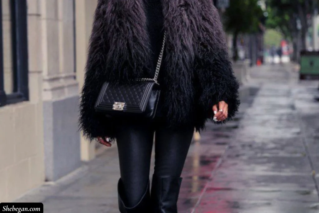 Faux Fur Jacket and Knee-High Boots