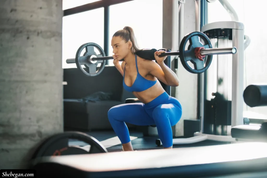 Woman working out in leggings