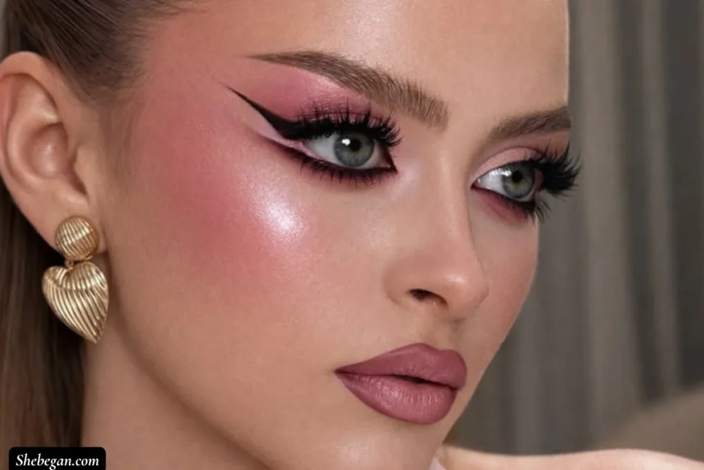 Bold Pink Cut Crease makeup