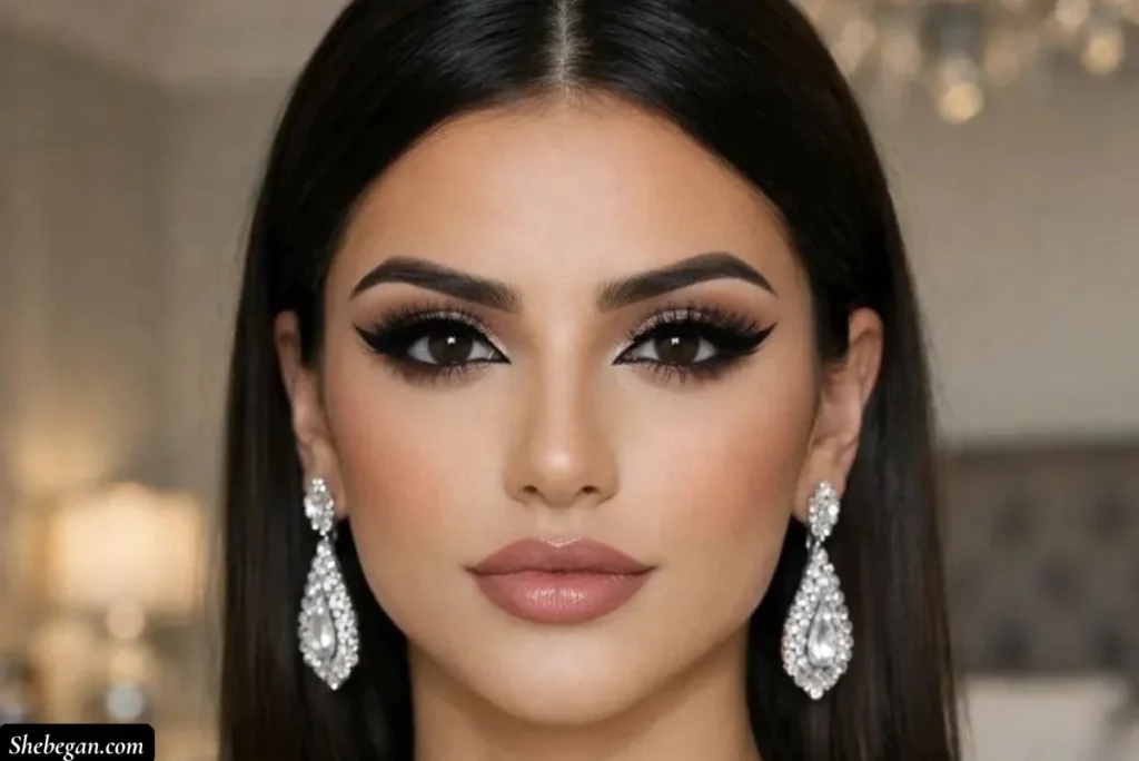 Brown Smoky Eyes And A Nude Lip