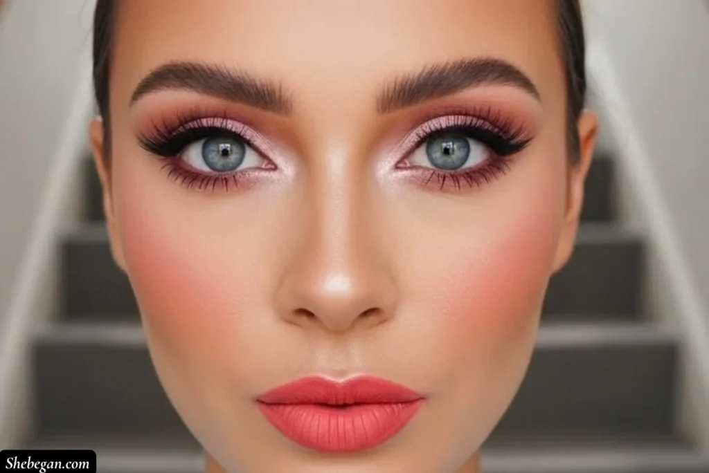 Red And Baby Pink Makeup