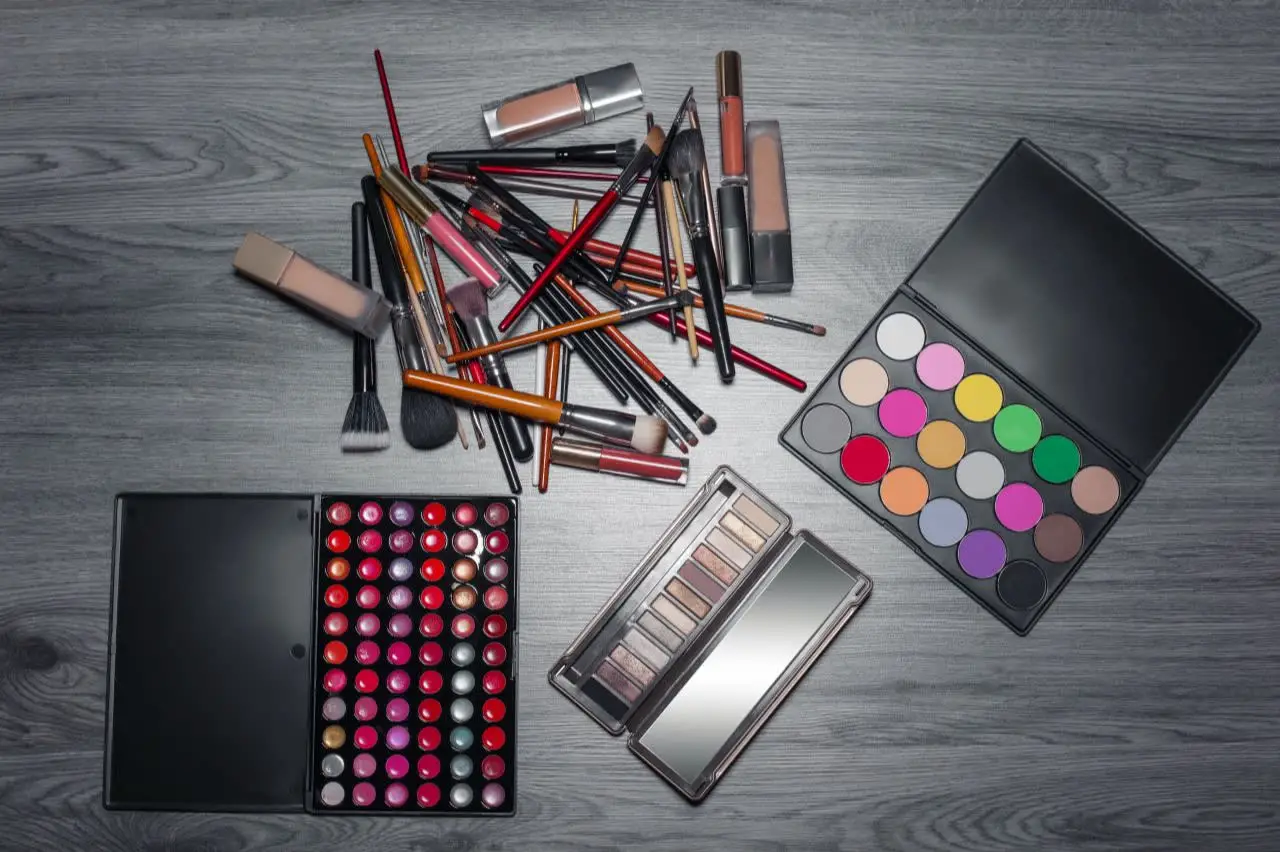 a collection of different makeup products