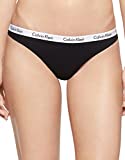 Calvin Klein Women's Carousel Logo Cotton Thong Panty, Black/White/Grey Heather, Small Calvin Klein Women