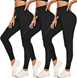 Leggings for Women - Workout Leggings High Waisted Tummy Control Yoga Pants for Workout Running Athletic Cycling Gym - 3 Pack