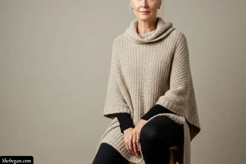 Older woman wearing leggings