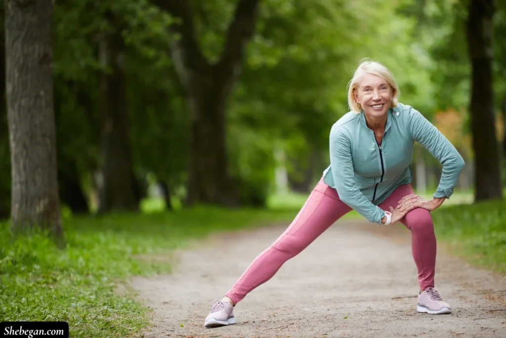 Woman in her 60s wearing leggings