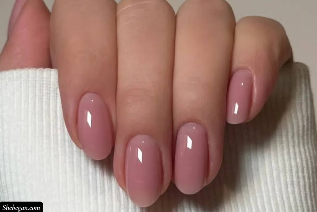 Rosy beige nail color