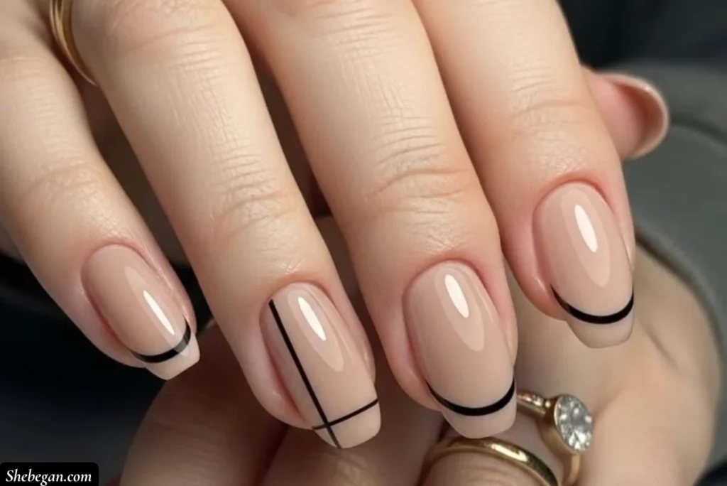 Vertical lines nail art
