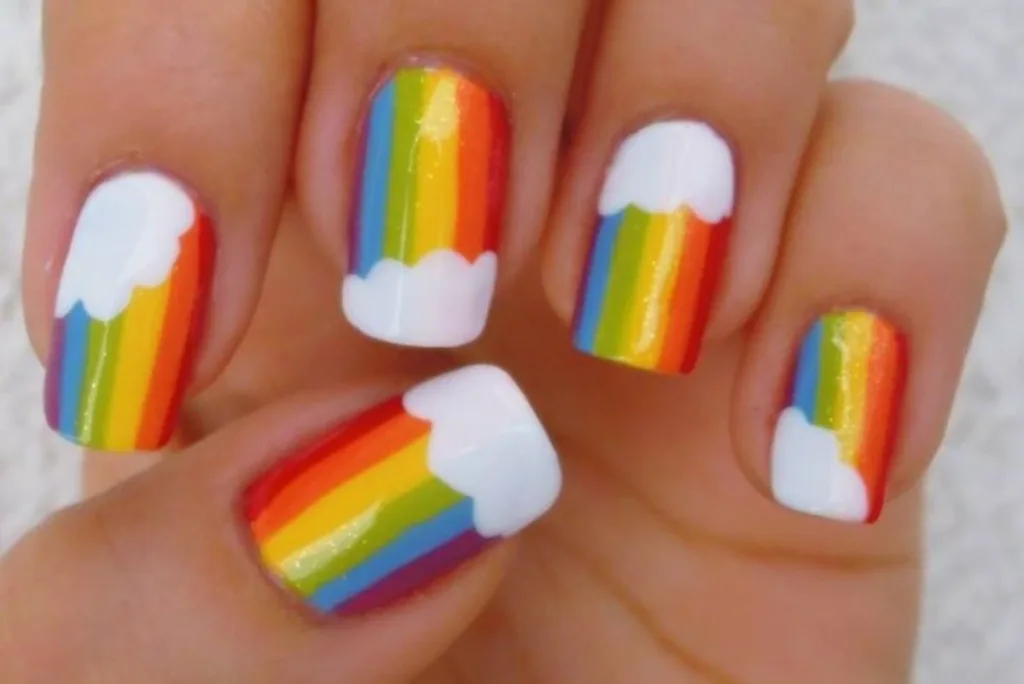 Rainbow nail design