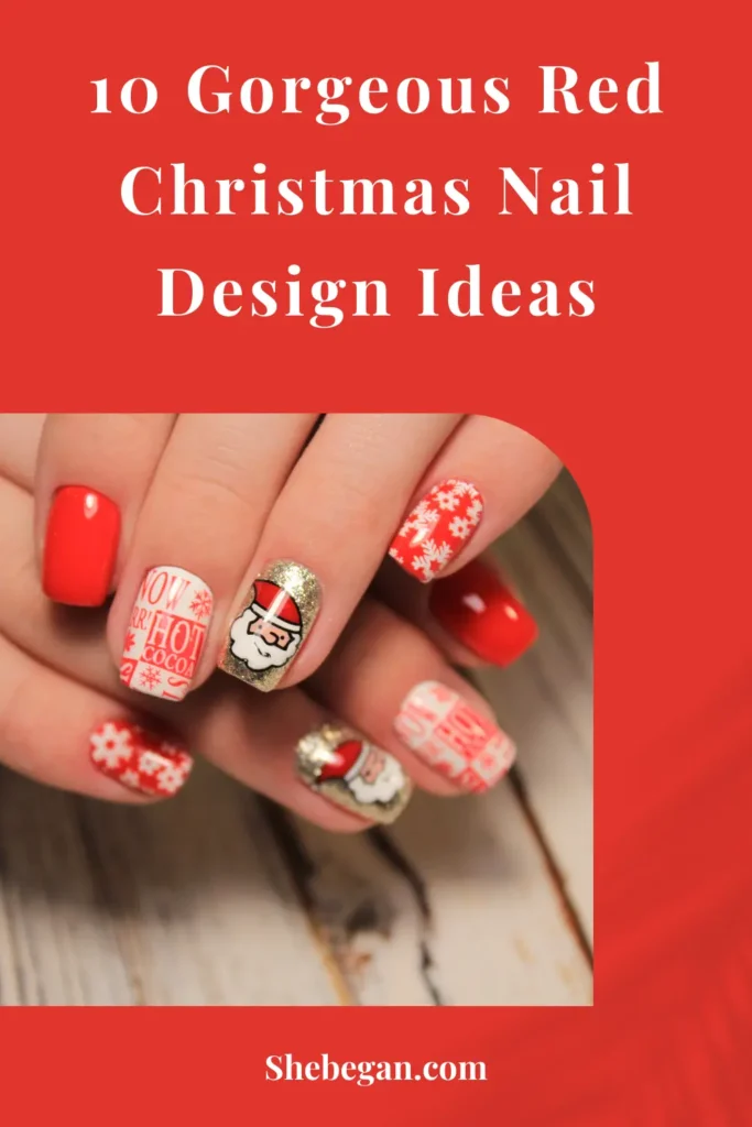 Red Christmas Nail Design Ideas