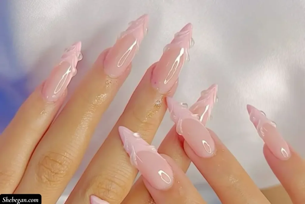 Coffin Nails with French Tip Designs