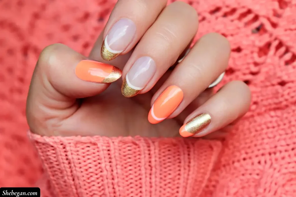 Coffin Nails with French Tip Designs