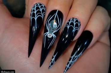 Black Halloween Nail Designs