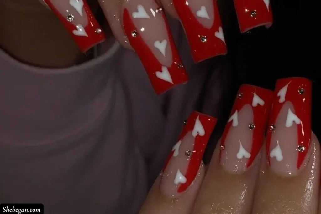 Coffin Nails with French Tip Designs