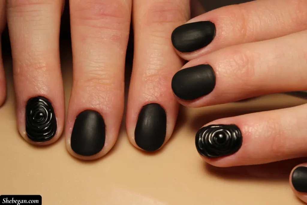 Black Halloween Nail Designs