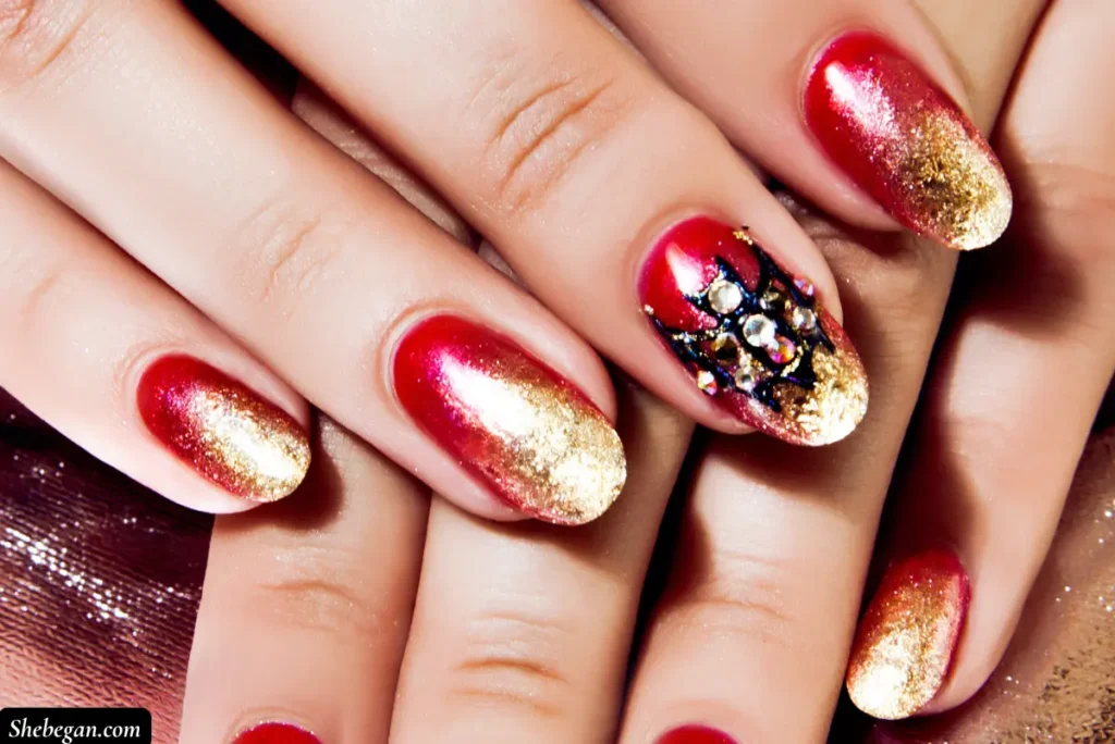 Red Christmas Nail Design Ideas