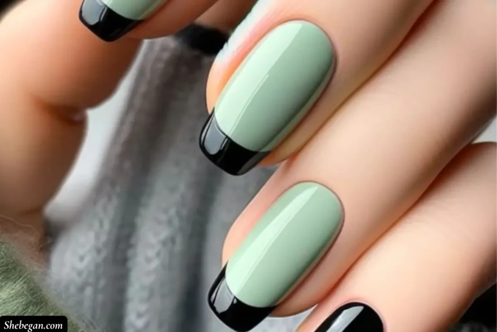 Coffin Nails with French Tip Designs