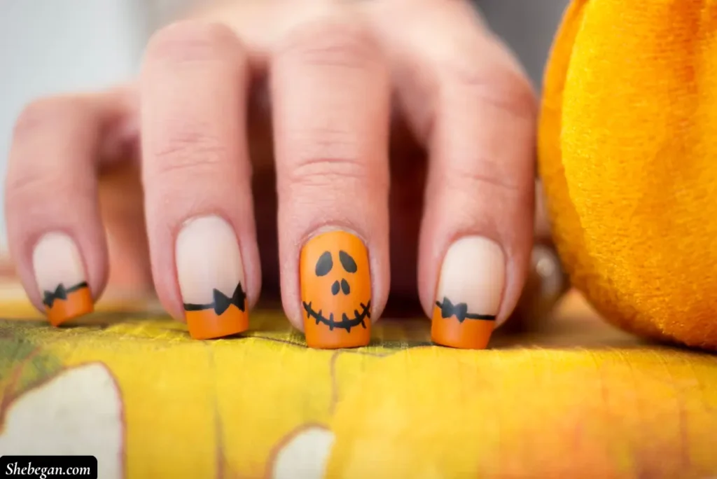 Orange Halloween Nails