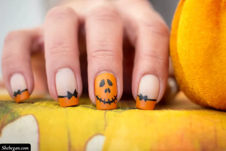 Orange Halloween Nails