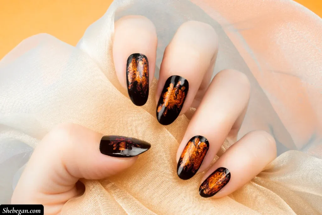 Orange Halloween Nails