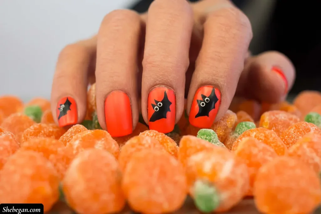 Orange Halloween Nails