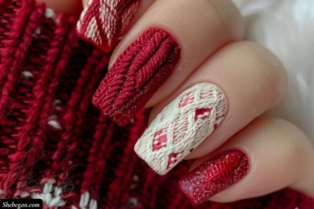 Red Christmas Nail Design Ideas