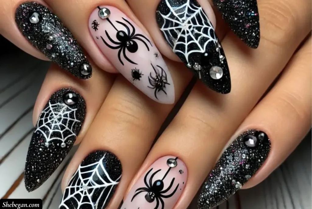 Black Halloween Nail Designs