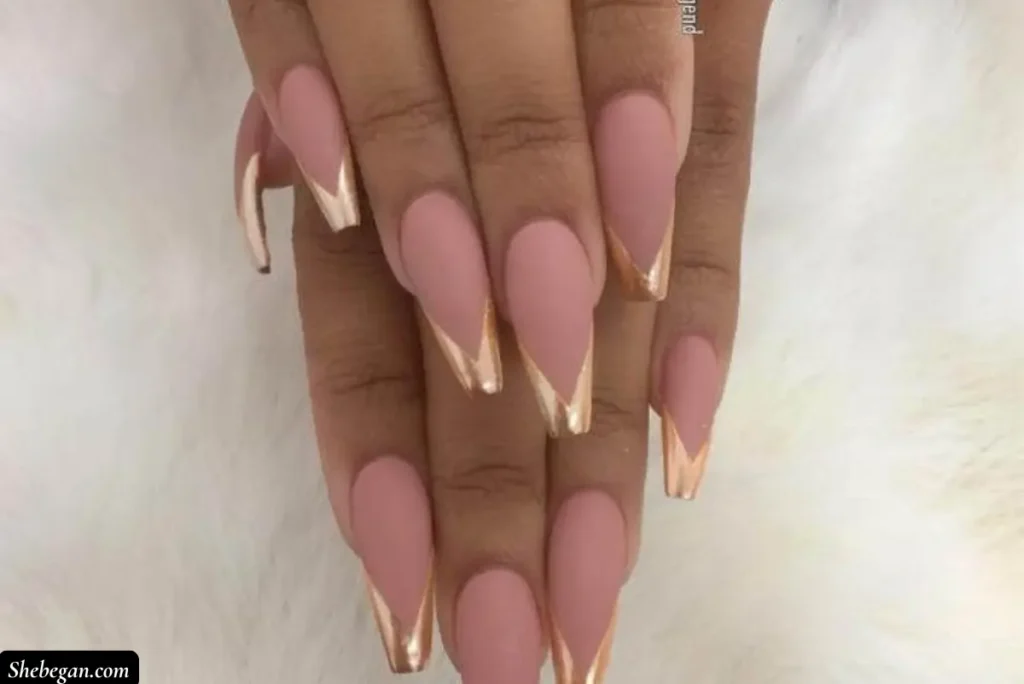 Coffin Nails with French Tip Designs