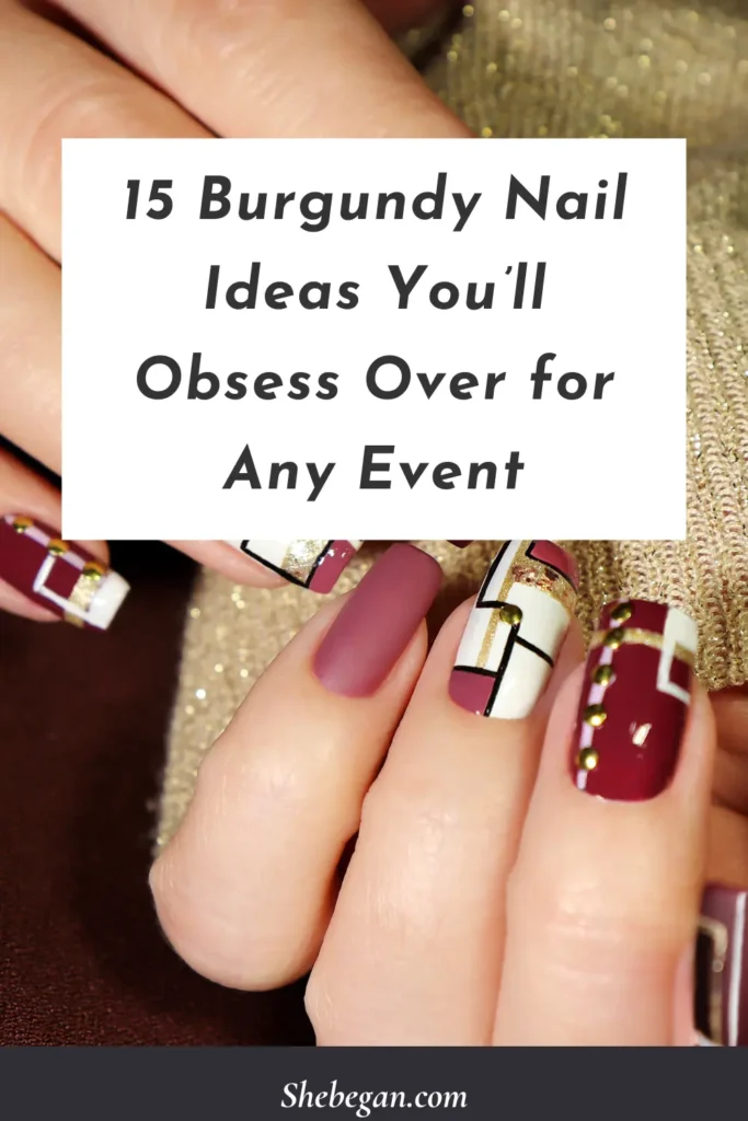 Burgundy Nail Design