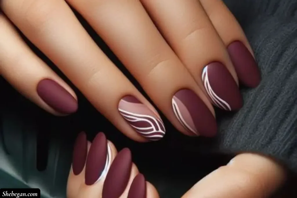 Burgundy Nail Design