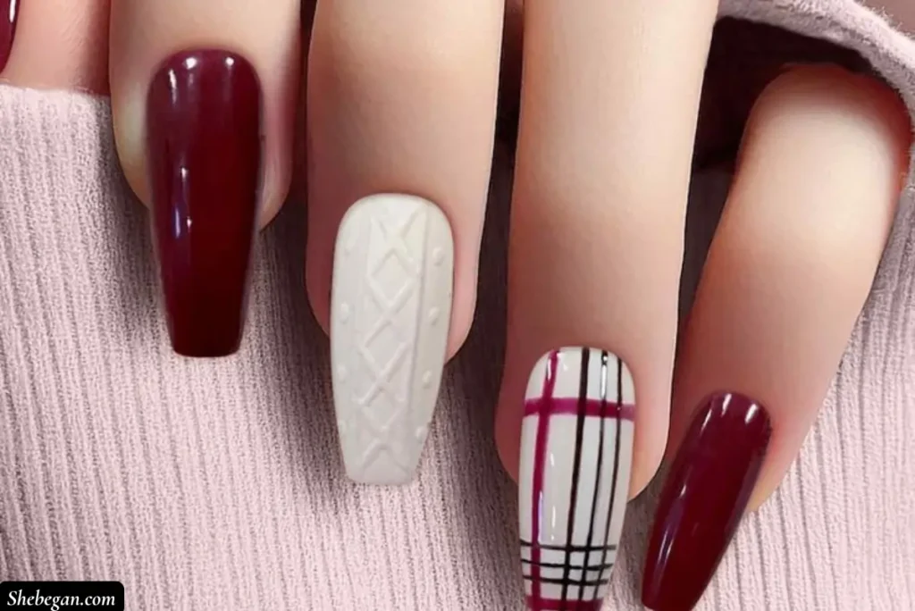 Burgundy Nail Design