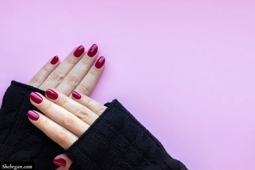 Burgundy Nail Design
