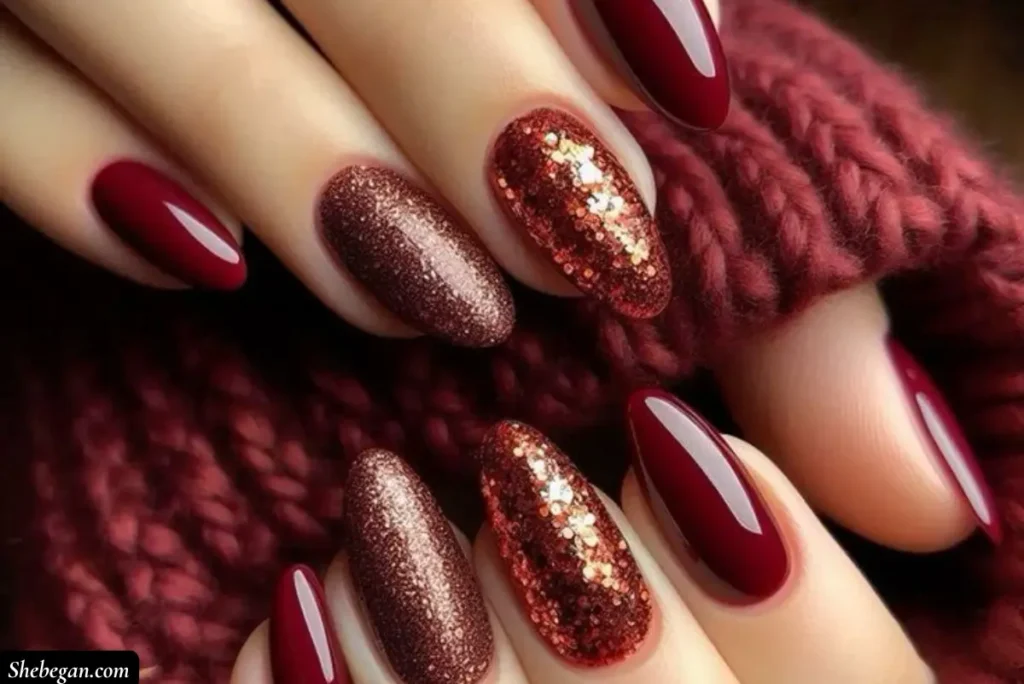 Burgundy Nail Design