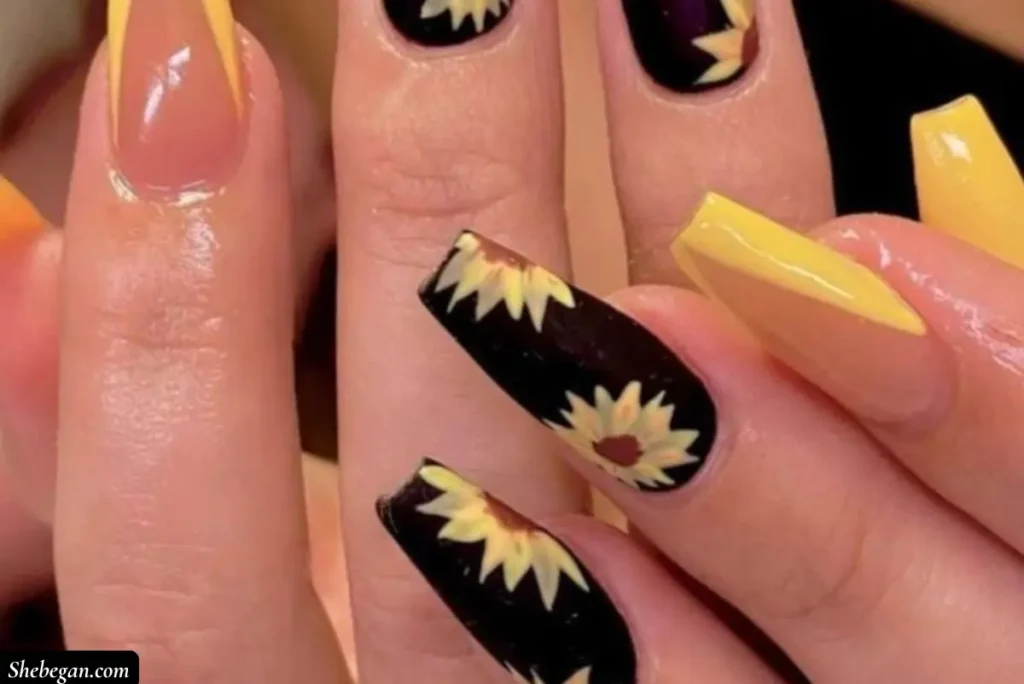 Sunflower Nail Designs