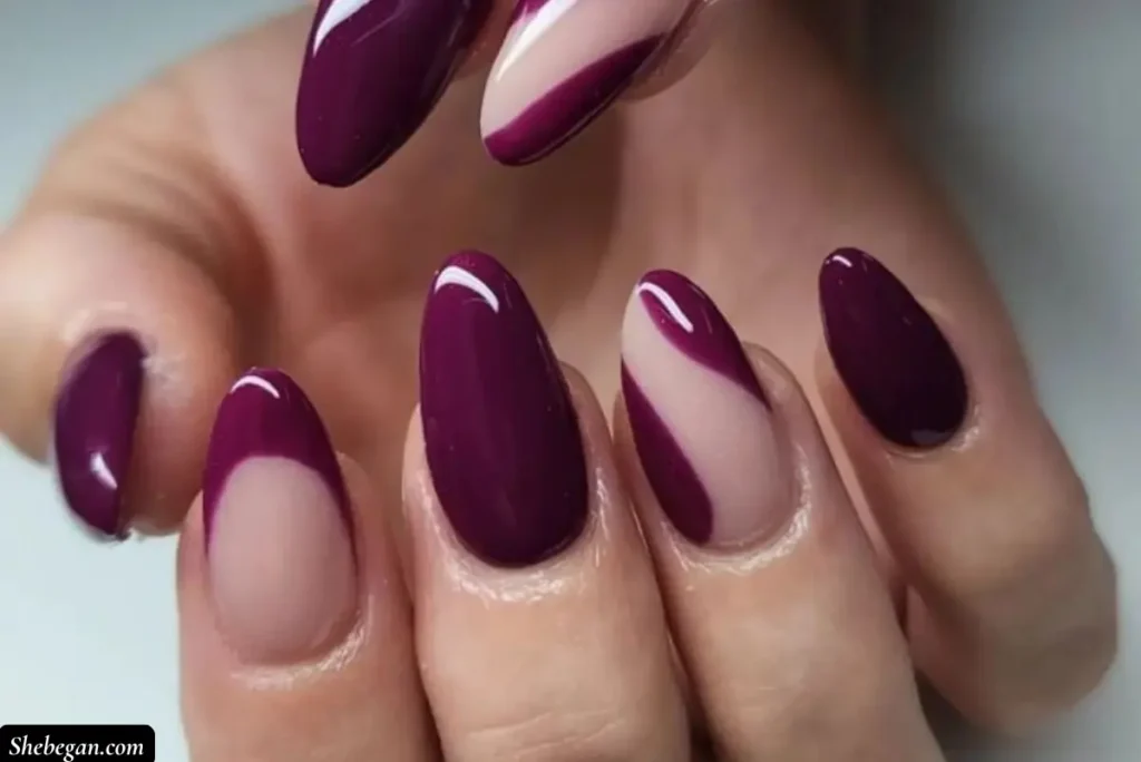 Burgundy Nail Design