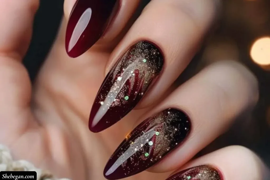 Burgundy Nail Design