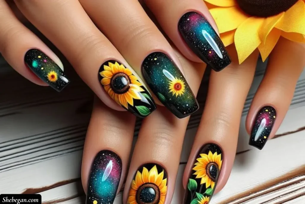 Sunflower Nail Designs