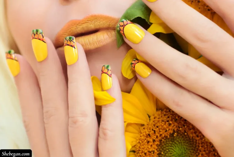Sunflower Nail Designs