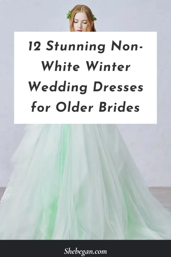 Non-White Winter Wedding Dresses for Older Brides