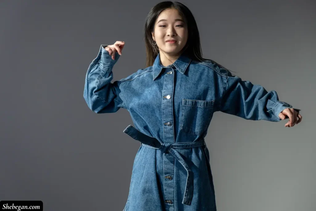 How to Style a Denim Dress in Winter for Women Over 50