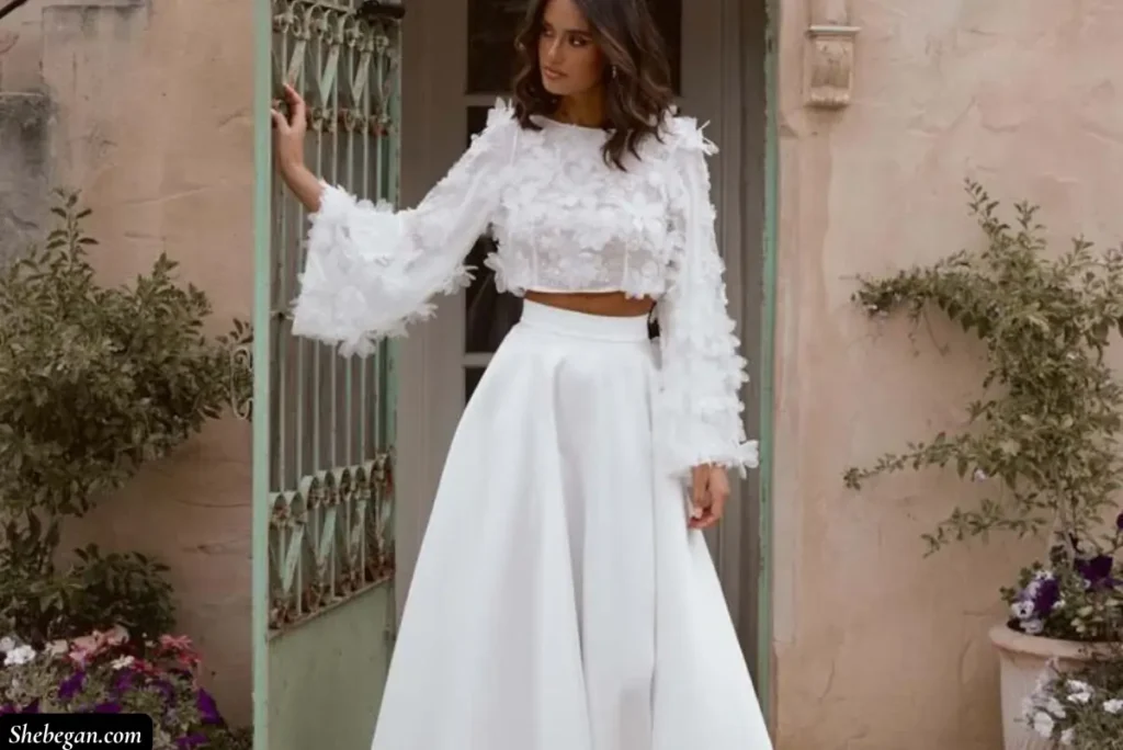 Non-White Winter Wedding Dresses for Older Brides