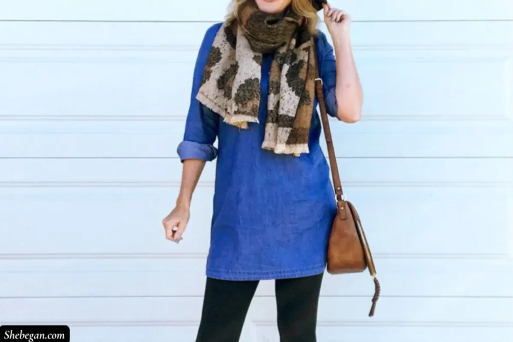How to Style a Denim Dress in Winter for Women Over 50