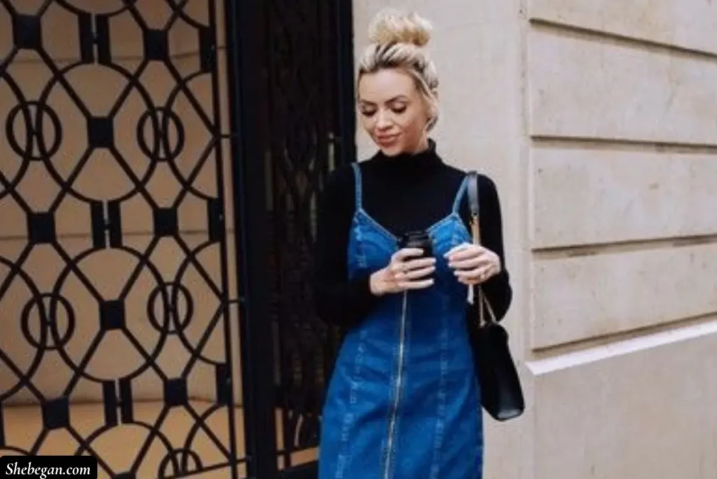 How to Style a Denim Dress in Winter for Women Over 50
