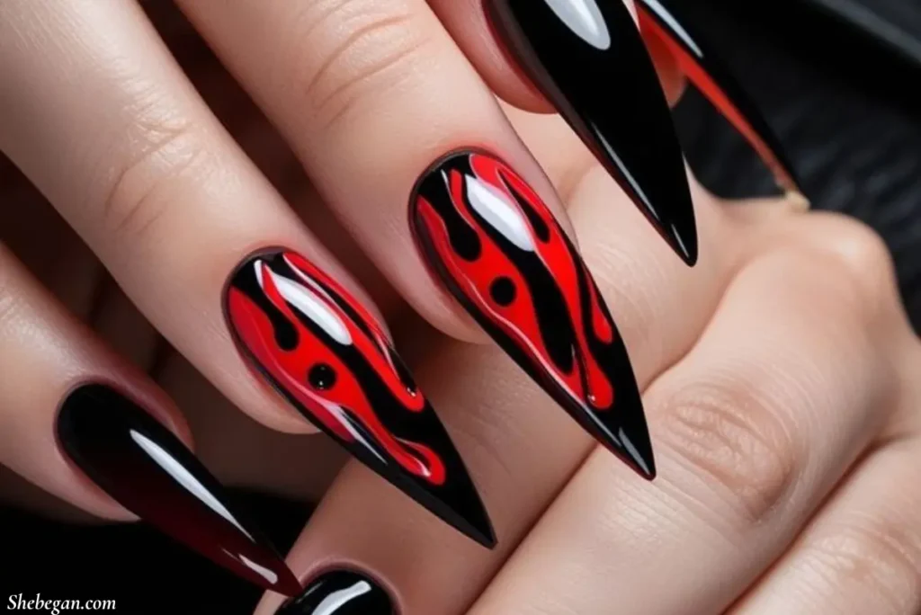 Red and Black Nail Designs