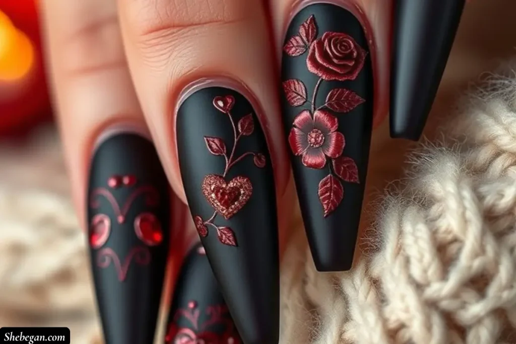 Red and Black Nail Designs