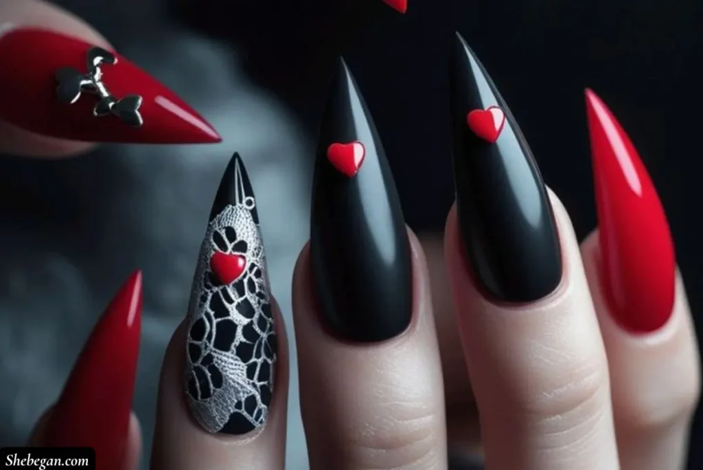 Red and Black Nail Designs