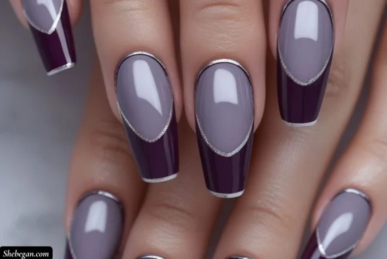 Purple and Gray Nail Designs