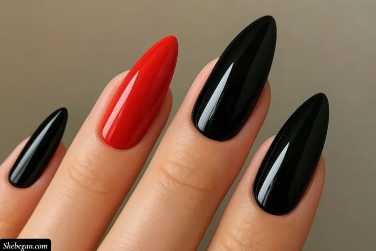 Red and Black Nail Designs