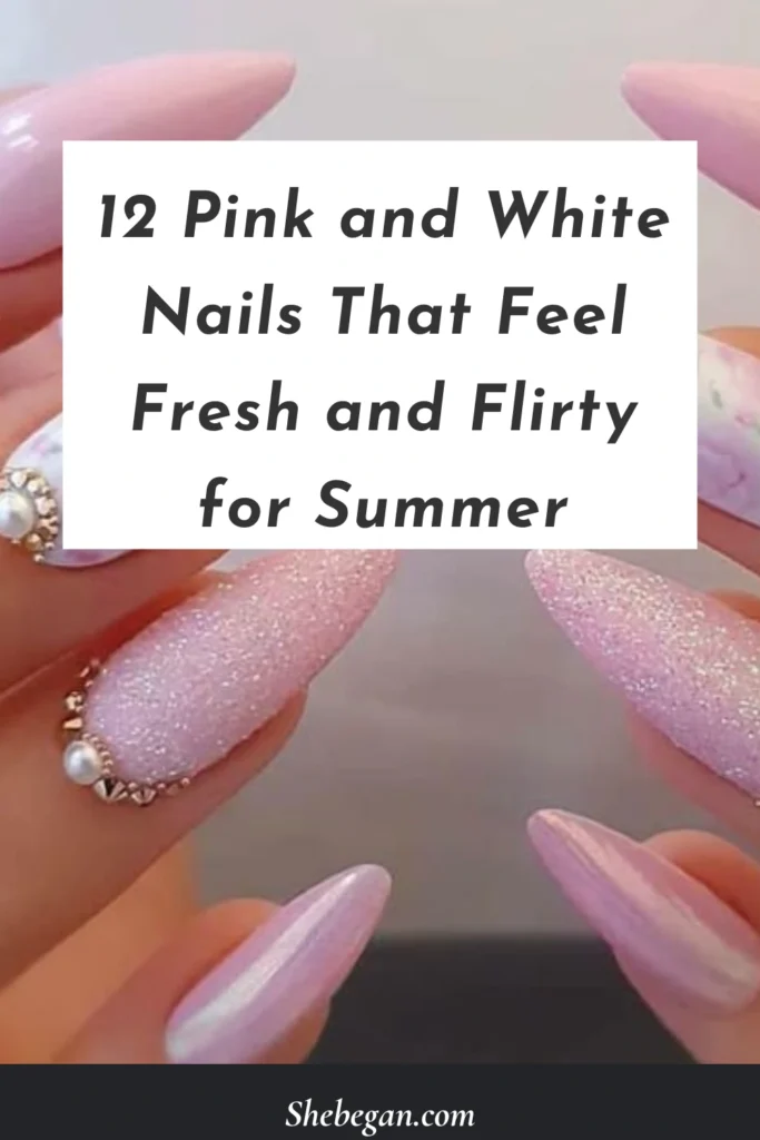Pink and White Acrylic Nail Designs
