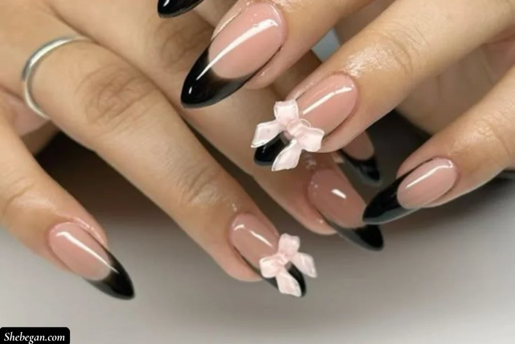Black Acrylic Nail Designs